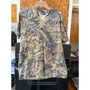Jerzees Outdoors Camouflage Short Sleeve V Neck T Shirt Men